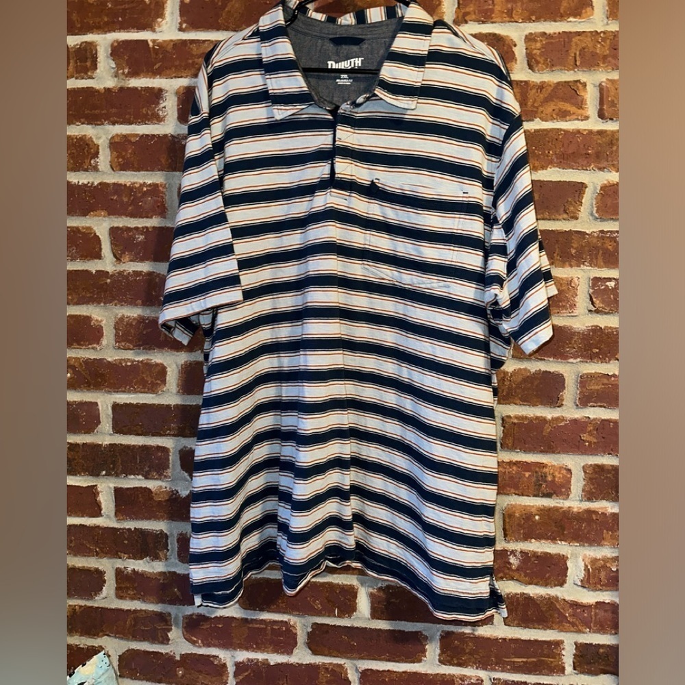 Duluth Trading Co. Golf polo‎ shirt striped 2XL